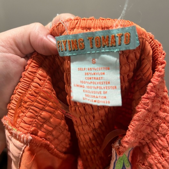 💫3 for $15/🌟5 for $20 Flying Tomato Orange Lace Strapless Dress size small - Picture 9 of 9